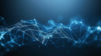 Aufkleber - High-tech digital circuit design in blue tones, with interconnected lines and nodes creating a complex network pattern on a dark background