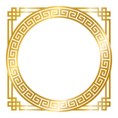 Wall Mural - decorative gold frames, vintage golden frame ornament, asian style frame, decoration elements vector