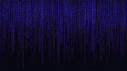 Poster - Blue digital rain effect cascading down a dark background