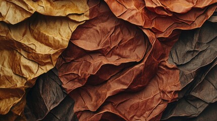 Poster - Crumpled earthy toned fabric creating textures and shadows
