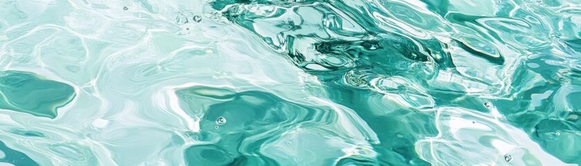 Poster - Turquoise water surface with ripple patterns creates a calming effect