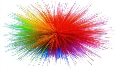 Poster - Colorful explosion, abstract art, white background, energy, design