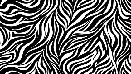 Poster - abstract zebra stripe pattern in high contrast black and white, perfect for fashion design, wallpaper, and graphic decor

