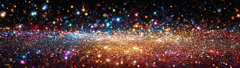Poster - A myriad of colorful bokeh lights suspended in dark space