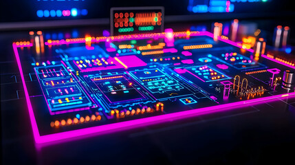 Poster - Futuristic Circuit Board Design
