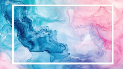 Poster - Abstract colorful paint background framed by a white rectangle