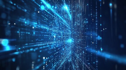 Poster - Abstract Futuristic Technology Background with Energy Lines and Scale