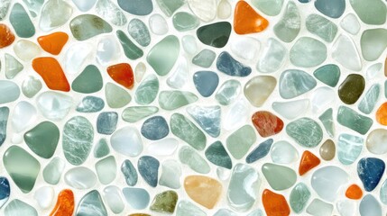 Poster - Multicolored smooth pebbles create an interesting texture and pattern