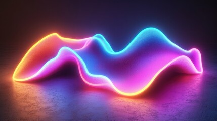 Poster - Abstract form illuminated by neon gradient lights on surface