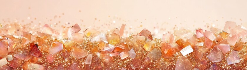 Poster - Shards of translucent pink orange and white material with glitter