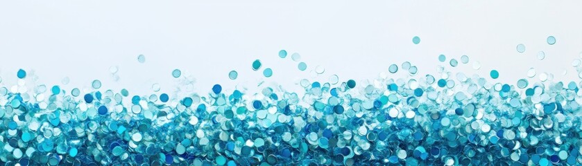 Poster - Light blue glitter sparkles against a bright white background