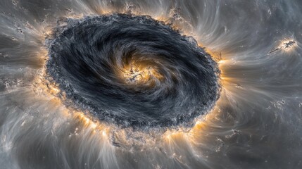 solar plasma vortex swirling, sun's surface, coronal mass ejection, space exploration