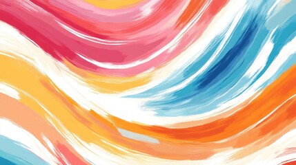 Poster - Colorful brushstrokes create an abstract and vibrant wave effect