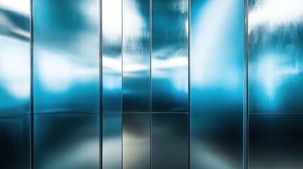 Poster - Shiny and reflective metallic panels create an abstract pattern