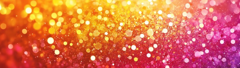 Poster - Sparkling bokeh lights in a gradient of vibrant colors