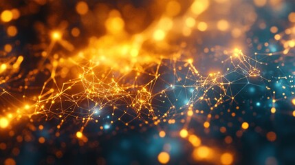 Poster - Glowing network of interconnected points and lines abstract background