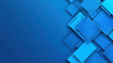 Fototapete - Blue abstract background featuring geometric squares in a modern design for creative projects and presentations