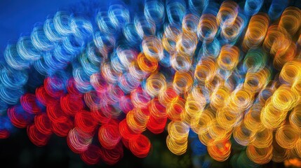 Poster - Abstract bokeh lights blend colors into swirling circular shapes