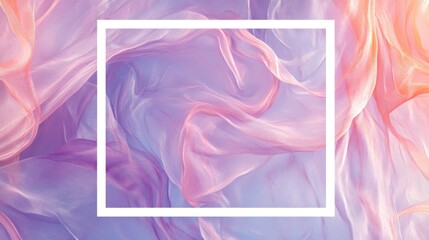 Poster - Delicate chiffon fabric flows gracefully with a square frame overlay