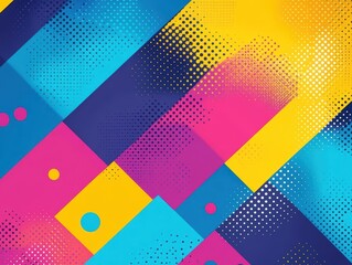 Aufkleber - Abstract geometric colorful background with vibrant shapes and patterns in a modern design style