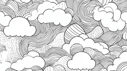 Wall Mural - abstract pattern of swirling dark clouds
