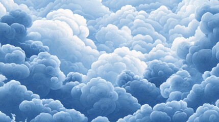 Wall Mural - abstract background of white clouds in the sky. blue sky with fluffy clouds