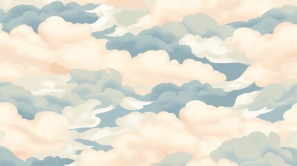 Wall Mural - abstract background of white clouds in the sky. blue sky with fluffy clouds