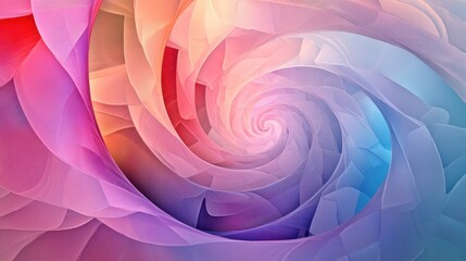 Aufkleber - Abstract spiral design features a gradient of pastel colors
