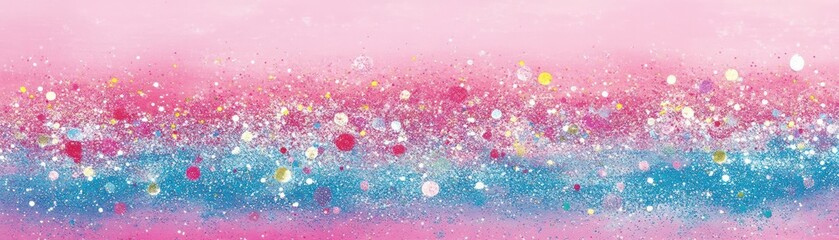 Aufkleber - Pastel gradient with glitter and confetti creates a magical scene