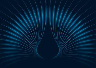 Aufkleber - Abstract glowing blue laser rays with highlights on dark space background. Futuristic technology vector design