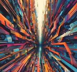 Wall Mural - illustration of abstract technology background.