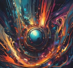 Wall Mural - illustration of abstract technology background.