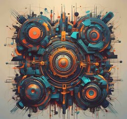 Wall Mural - illustration of abstract technology background.