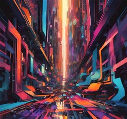 Wall Mural - illustration of abstract technology background.