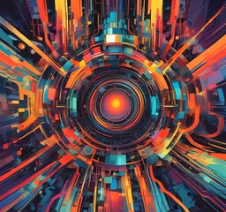 Wall Mural - illustration of abstract technology background.