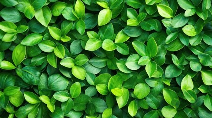 Poster - A dense carpet of glossy green leaves creates a lush background