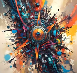 Wall Mural - illustration of abstract technology background.
