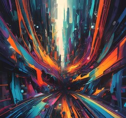 Wall Mural - illustration of abstract technology background.