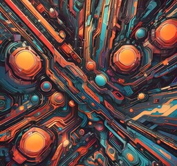 Wall Mural - illustration of abstract technology background.