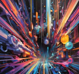 Wall Mural - illustration of abstract technology background.