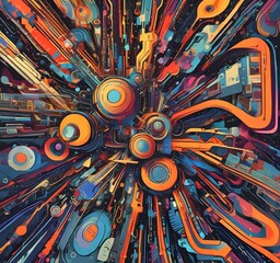 Wall Mural - illustration of abstract technology background.