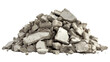 © Fly Frames - Pile of broken concrete pieces forming a mound on transparent background