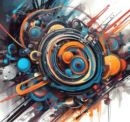 Wall Mural - illustration of abstract technology background.