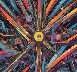 Wall Mural - illustration of abstract technology background.