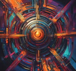 Wall Mural - illustration of abstract technology background.