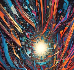 Wall Mural - illustration of abstract technology background.