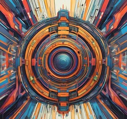 Wall Mural - illustration of abstract technology background.