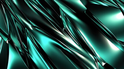 Poster - Abstract teal surface showcasing a reflective and distorted appearance
