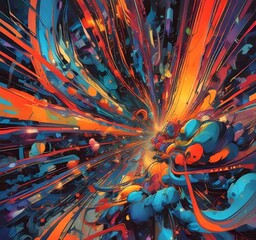 Wall Mural - illustration of abstract technology background.