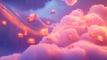 Poster - Data transmission in the clouds , Futuristic Network infrastructure